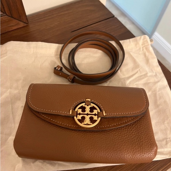 Tory Burch Miller Wallet Leather Crossbody Bag - Light Umber - Picture 2 of 6